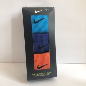 Nike Crew Socks Blue Orange Swoosh Logo